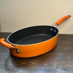 RACHEAL RAY - 5-Quart Non-Stick Orange Oval Sauté Pan